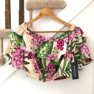 NWT Marciano Shangri La Floral Off-Shoulder Top Size S